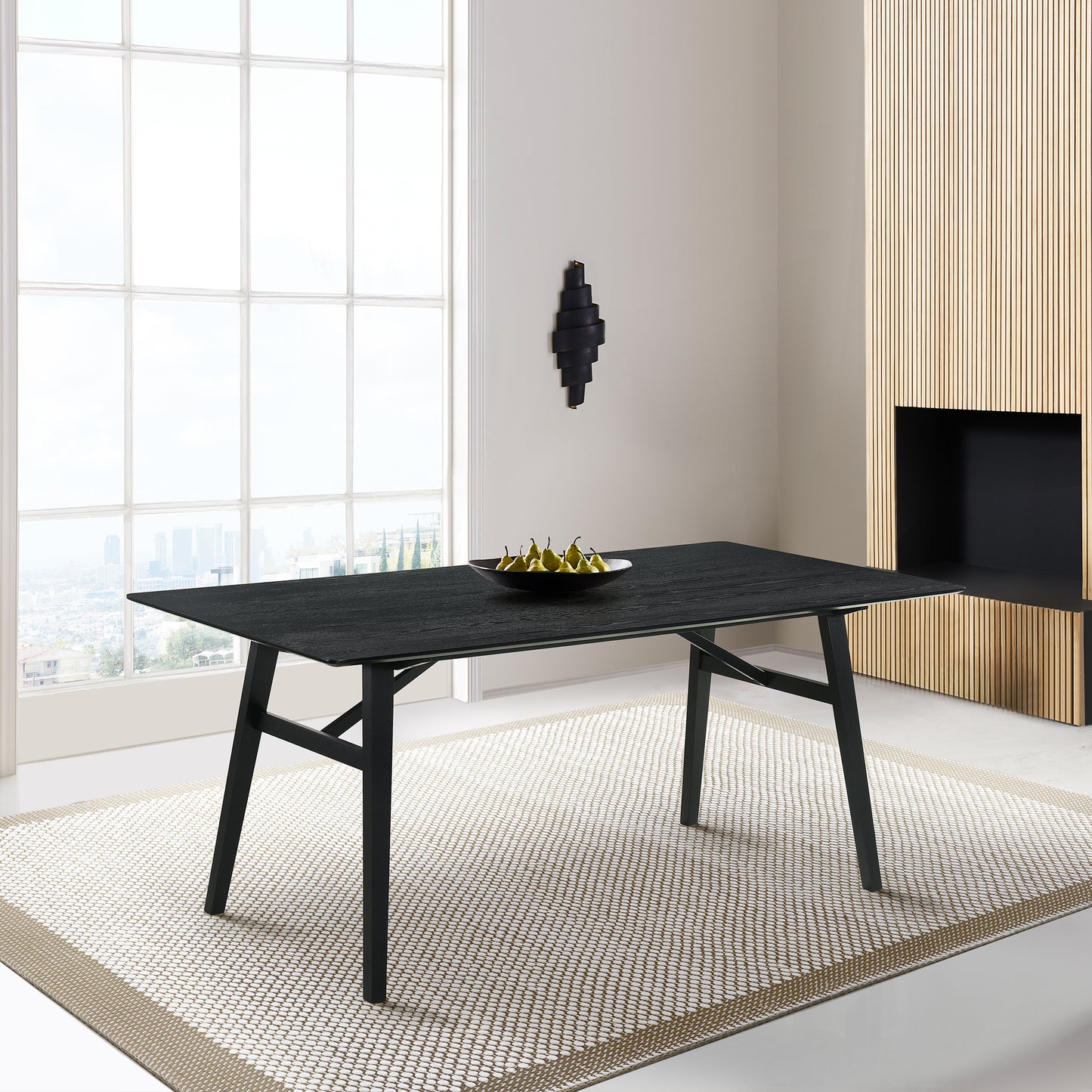 Channell Wood Dining Table in Black Finish By Armen Living | Dining Tables | Modishstore