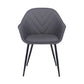 Clover Grey Faux Leather Dining Room Chair with Black Metal Legs By Armen Living | Side Chairs | Modishstore - 3