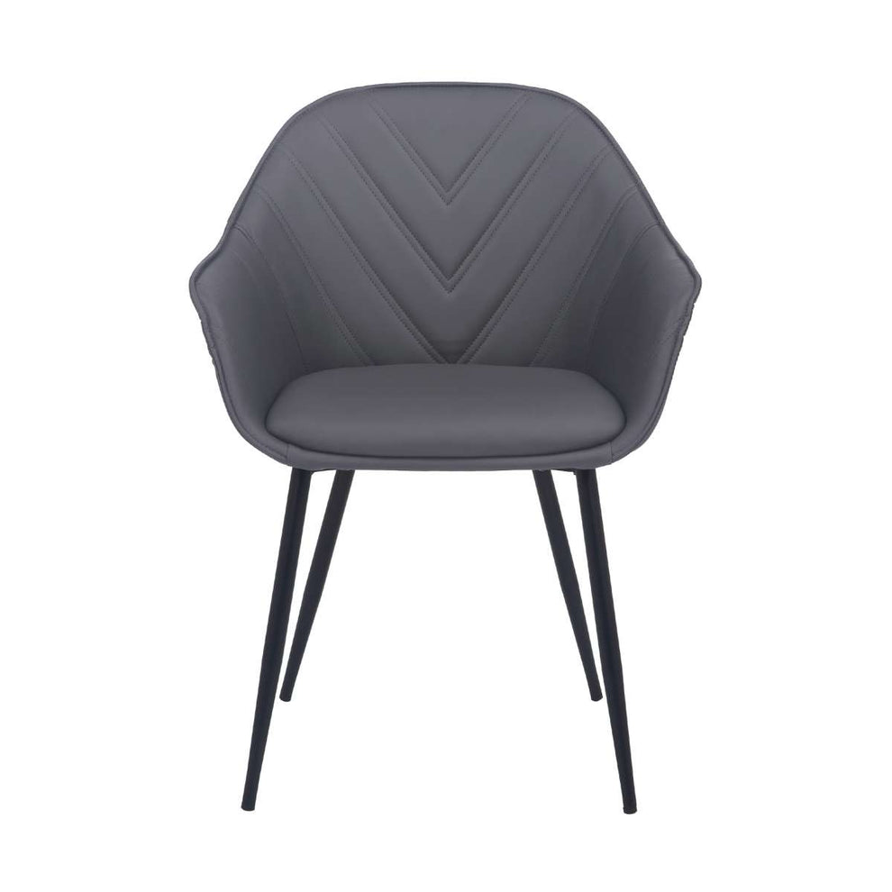Clover Grey Faux Leather Dining Room Chair with Black Metal Legs By Armen Living | Side Chairs | Modishstore - 3