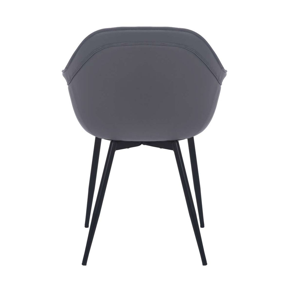 Clover Grey Faux Leather Dining Room Chair with Black Metal Legs By Armen Living | Side Chairs | Modishstore - 5