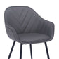 Clover Grey Faux Leather Dining Room Chair with Black Metal Legs By Armen Living | Side Chairs | Modishstore - 6