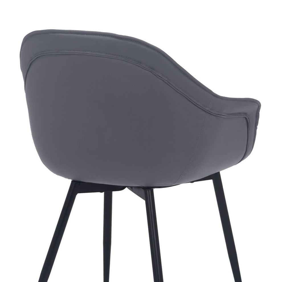 Clover Grey Faux Leather Dining Room Chair with Black Metal Legs By Armen Living | Side Chairs | Modishstore - 7