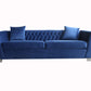 Cambridge Contemporary Sofa in Brushed Stainless Steel and Blue Velvet By Armen Living | Sofas |  Modishstore 