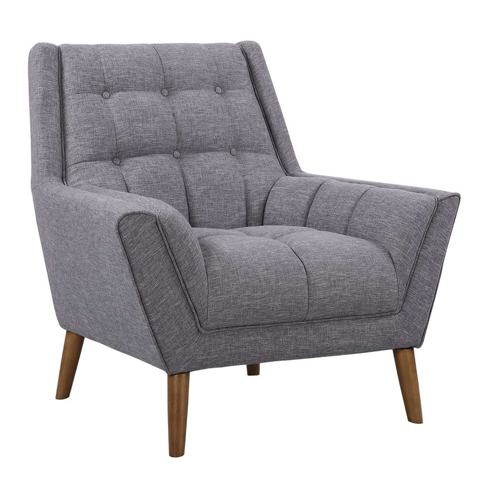 Cobra Mid-Century Modern Chair in Blue Linen and Walnut Legs By Armen Living | Lounge Chairs | Modishstore - 7