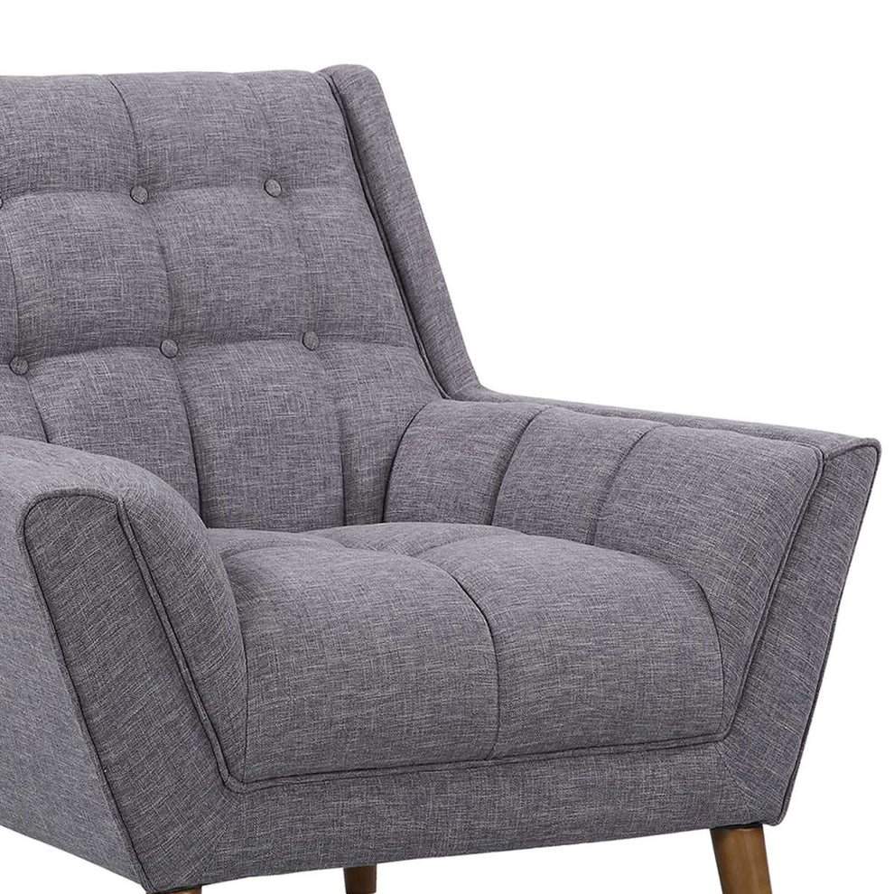 Cobra Mid-Century Modern Chair in Blue Linen and Walnut Legs By Armen Living | Lounge Chairs | Modishstore - 9