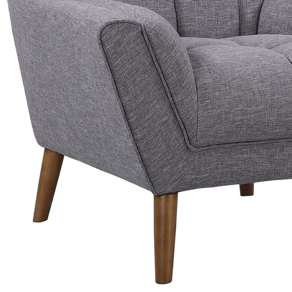 Cobra Mid-Century Modern Chair in Blue Linen and Walnut Legs By Armen Living | Lounge Chairs | Modishstore - 10