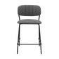 Carlo 26" Gray Faux Leather and Black Metal Counter Height Bar Stool By Armen Living | Bar Stools |  Modishstore  - 3