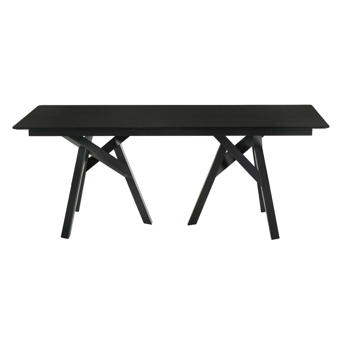 Cortina 79" Mid-Century Modern Black Wood Dining Table with Black Legs By Armen Living | Dining Tables | Modishstore - 3