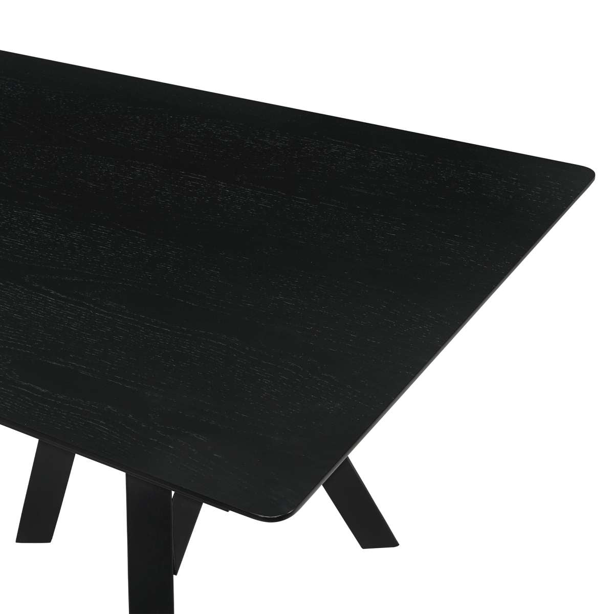 Cortina 79" Mid-Century Modern Black Wood Dining Table with Black Legs By Armen Living | Dining Tables | Modishstore - 4
