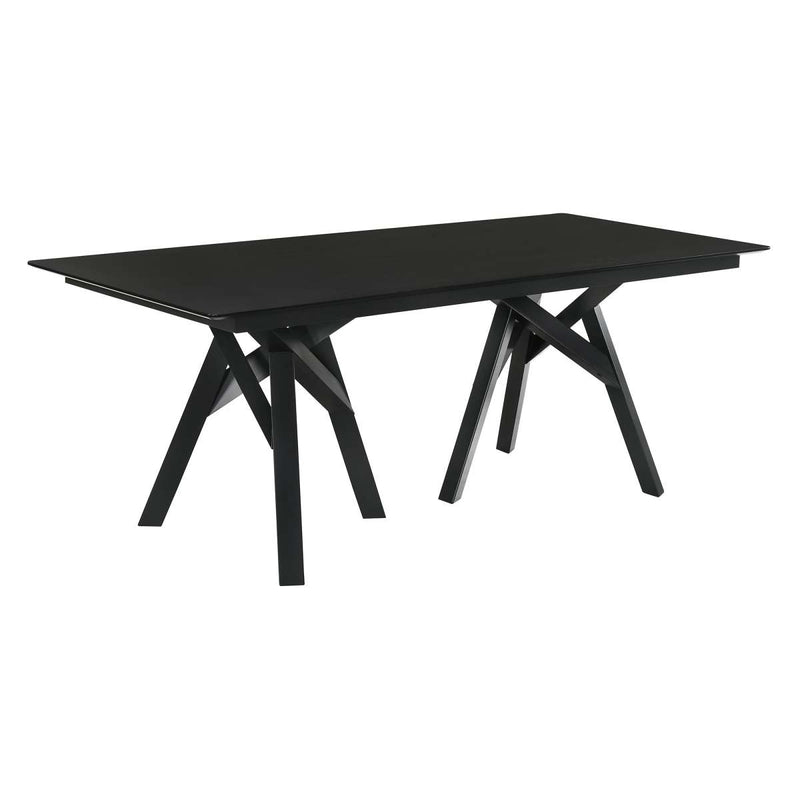 Cortina 79" Mid-Century Modern Black Wood Dining Table with Black Legs By Armen Living | Dining Tables | Modishstore - 2