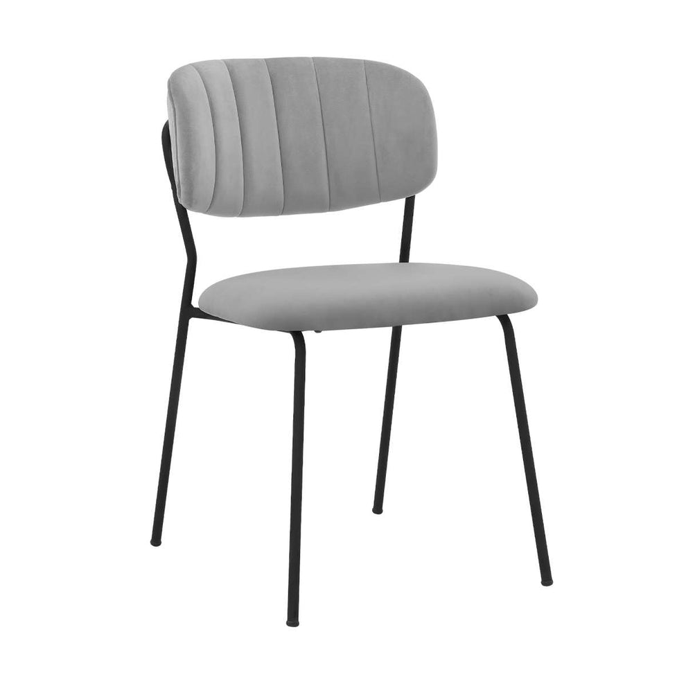 Carlo Gray Velvet and Metal Dining Room Chairs - Set of 2 By Armen Living | Dining Chairs | Modishstore - 2