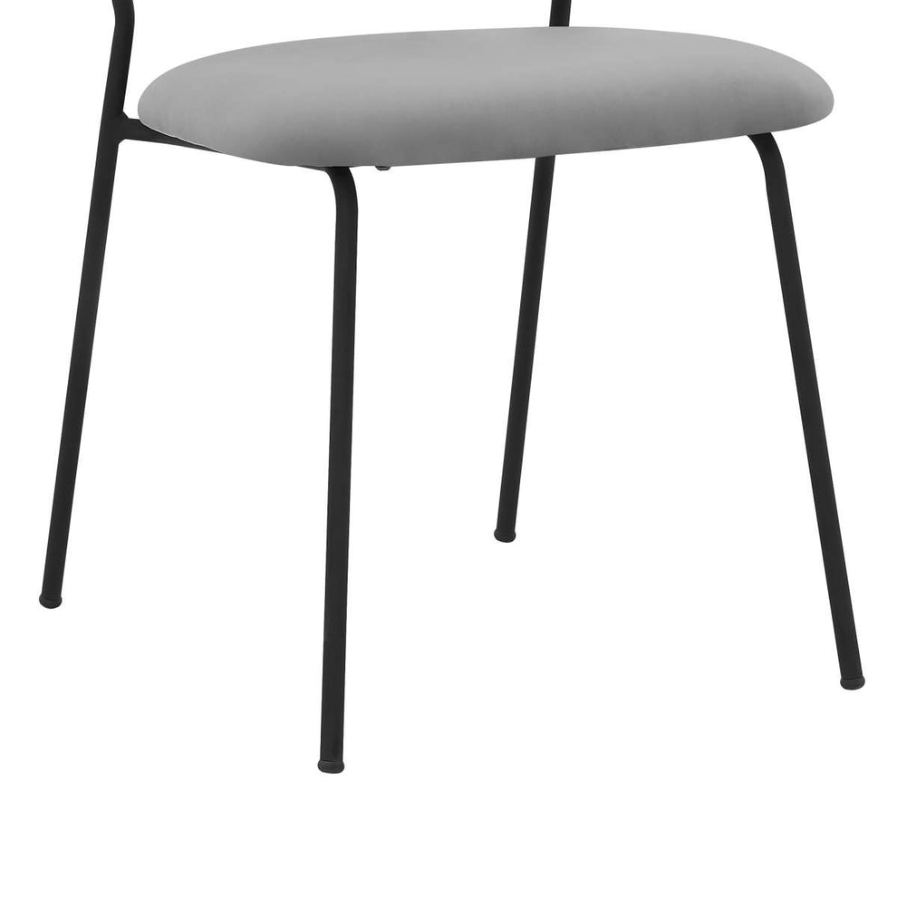 Carlo Gray Velvet and Metal Dining Room Chairs - Set of 2 By Armen Living | Dining Chairs | Modishstore - 5