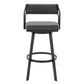 Capri 26" Swivel Modern Black Metal and Slate Gray Faux Leather Bar and Counter Stool By Armen Living | Counter Stools | Modishstore - 3
