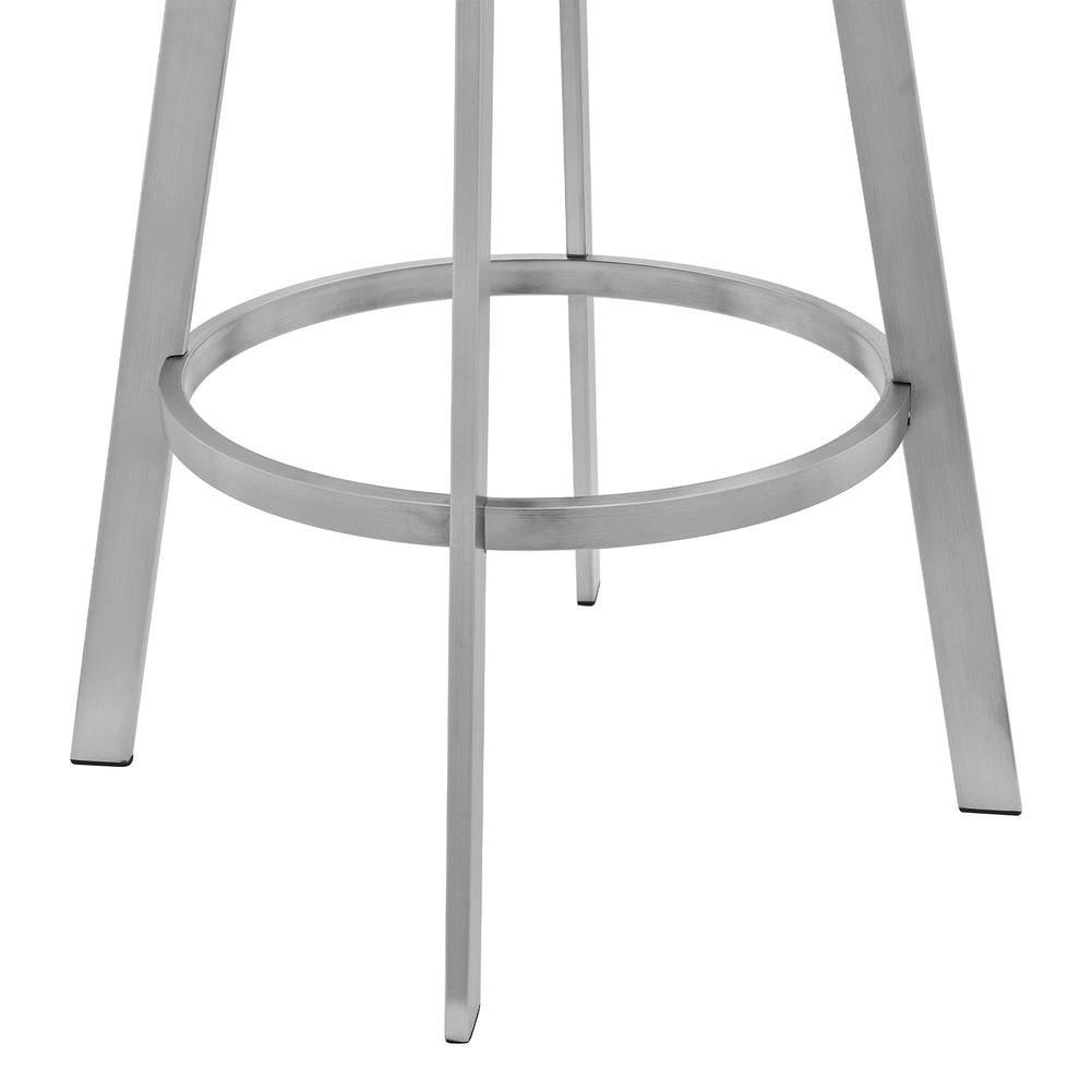 Capri 30" Swivel Modern Metal and Slate Gray Faux Leather Bar and Counter Stool By Armen Living | Counter Stools | Modishstore - 7