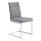Copen Contemporary Dining Chair in Brushed Stainless Steel and Gray Faux Leather - Set of 2 By Armen Living | Dining Chairs | Modishstore - 2