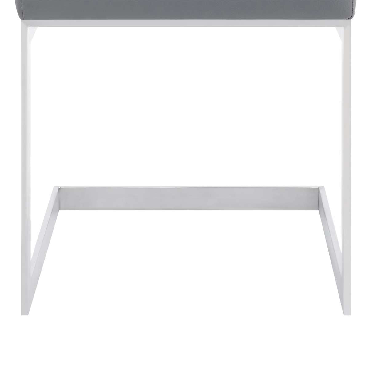 Copen Contemporary Dining Chair in Brushed Stainless Steel and Gray Faux Leather - Set of 2 By Armen Living | Dining Chairs | Modishstore - 6