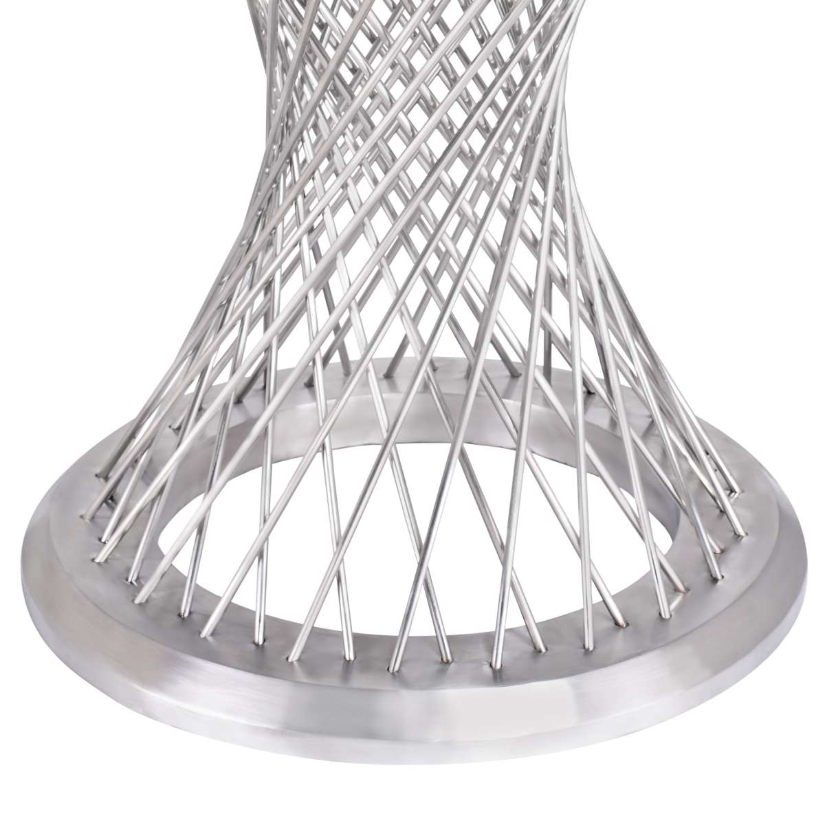 Calypso Contemporary Dining Table in Brushed Stainless Steel with Clear Tempered Glass Top By Armen Living | Dining Tables |  Modishstore  - 4