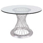 Calypso Contemporary Dining Table in Brushed Stainless Steel with Clear Tempered Glass Top By Armen Living | Dining Tables |  Modishstore  - 2
