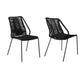 Clip Indoor Outdoor Stackable Steel Dining Chair with Black Rope - Set of 2 By Armen Living | Outdoor Chairs |  Modishstore  - 2