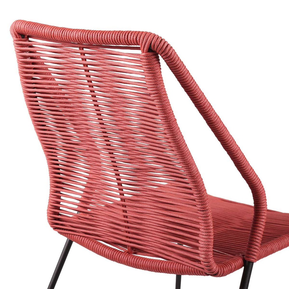 Clip Indoor Outdoor Stackable Steel Dining Chair with Black Rope - Set of 2 By Armen Living | Outdoor Chairs |  Modishstore  - 23