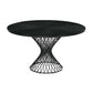 Cirque 54" Round Black Wood and Metal Pedestal Dining Table By Armen Living | Dining Tables | Modishstore