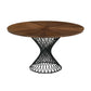 Cirque 54" Round Black Wood and Metal Pedestal Dining Table By Armen Living | Dining Tables | Modishstore - 4