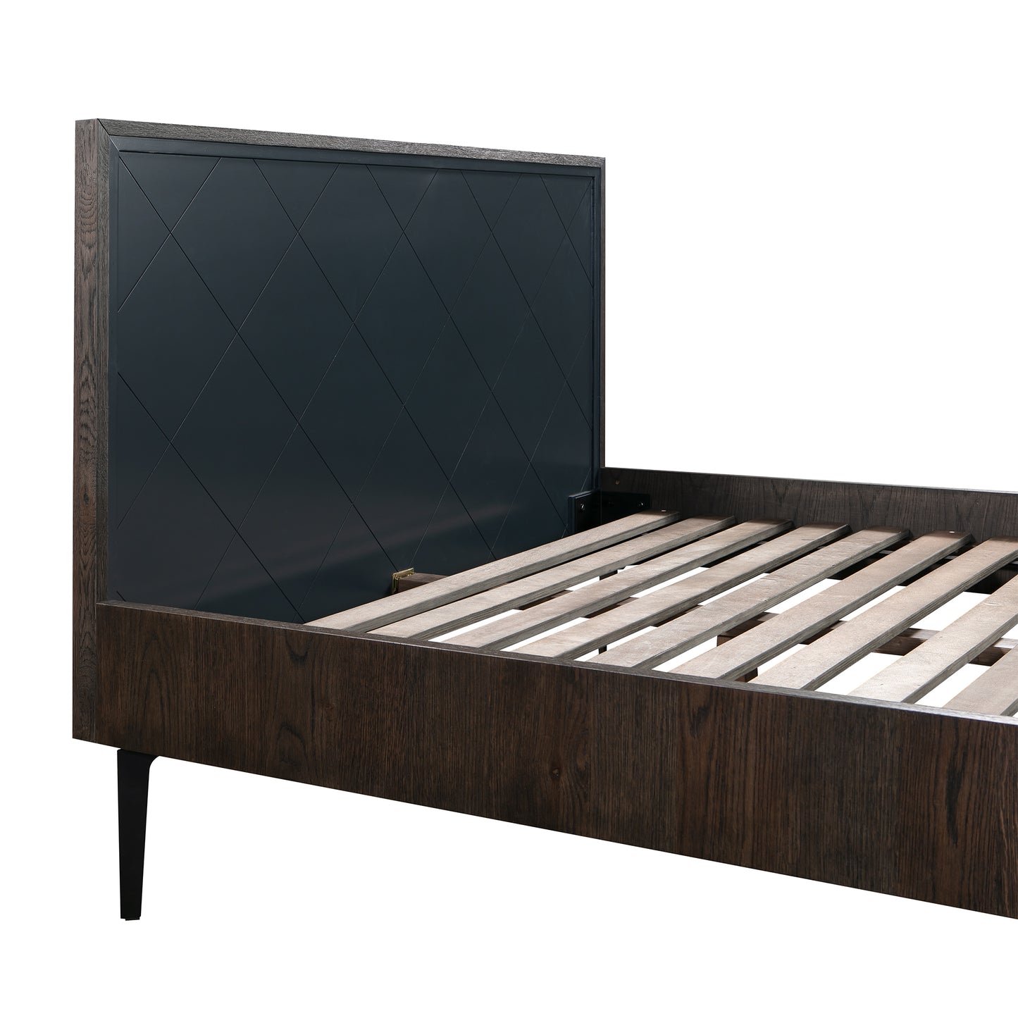 Cross Solid Oak and Metal King Platform Bed Frame By Armen Living | Beds | Modishstore - 5