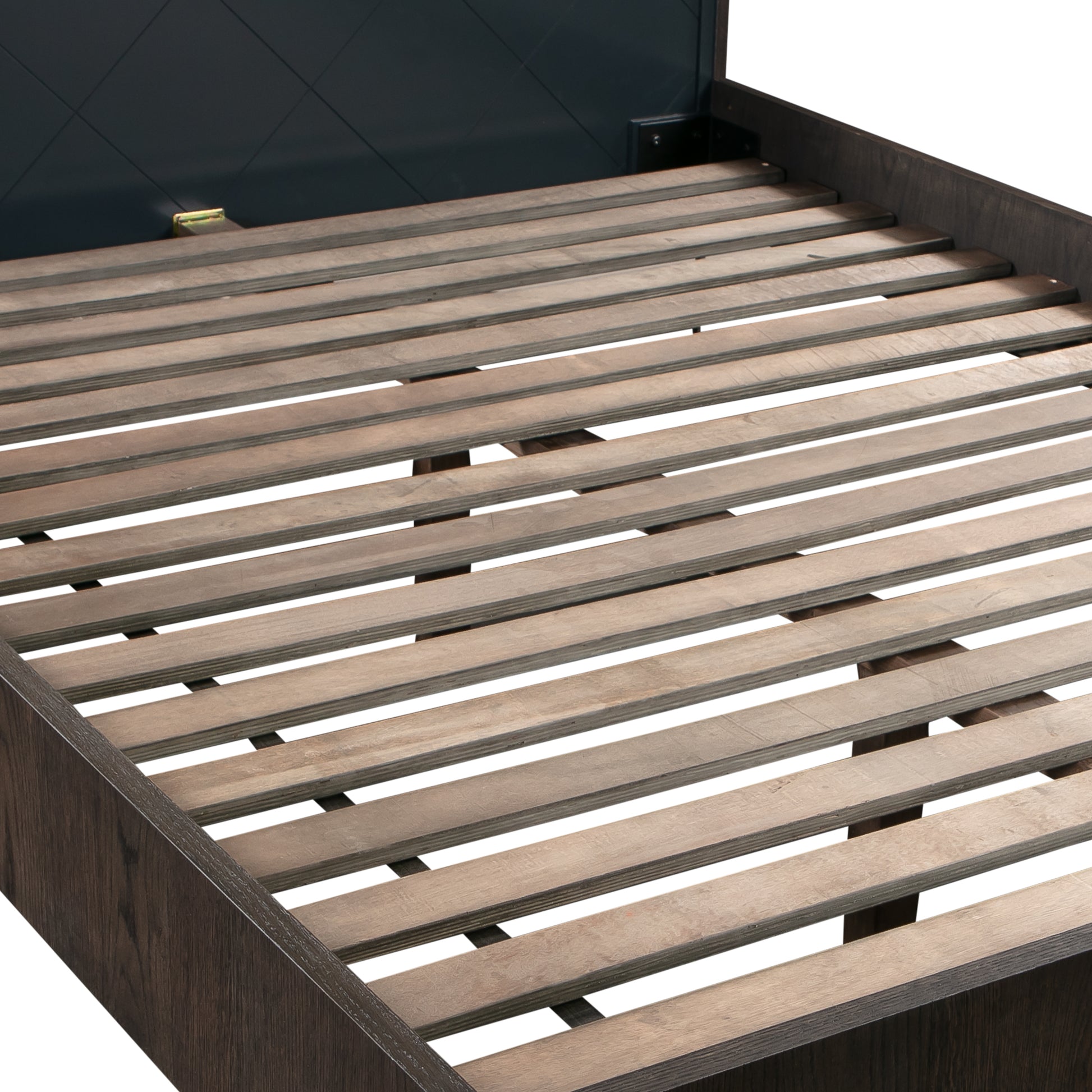 Cross Solid Oak and Metal King Platform Bed Frame By Armen Living | Beds | Modishstore - 6