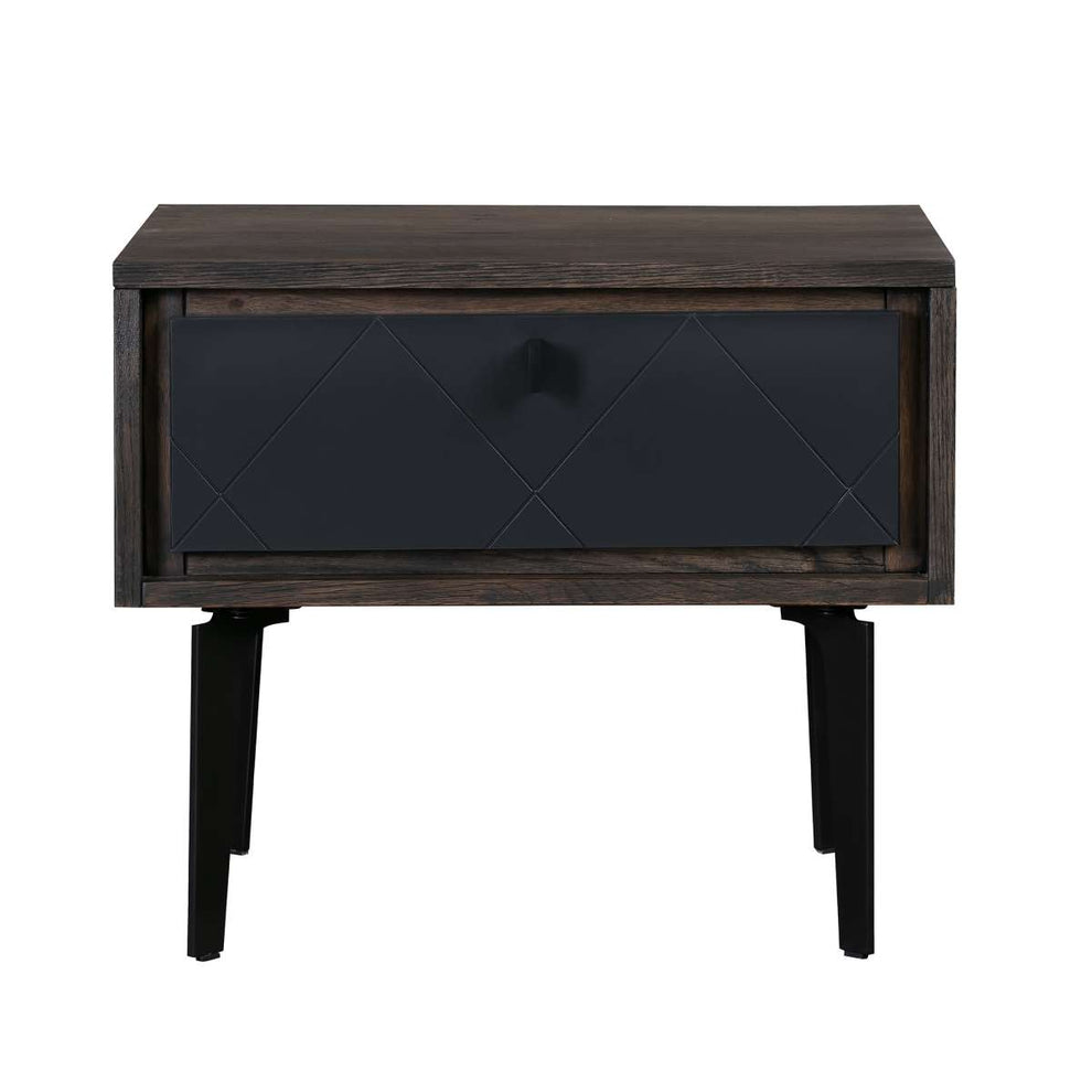 Cross Solid Oak and Metal Nightstand By Armen Living | Nightstands |  Modishstore  - 3