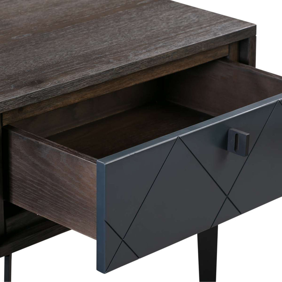 Cross Solid Oak and Metal Nightstand By Armen Living | Nightstands |  Modishstore  - 5