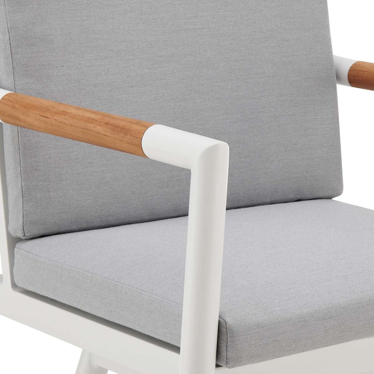 Crown Outdoor Patio Swivel Bar Stool in Aluminum with Brown Rope and Light Gray Cushions By Armen Living | Bar Stools | Modishstore - 5