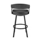Chelsea 26" Counter Height Swivel Bar Stool in Black Finish and Black Faux Leather By Armen Living | Bar Stools | Modishstore - 6