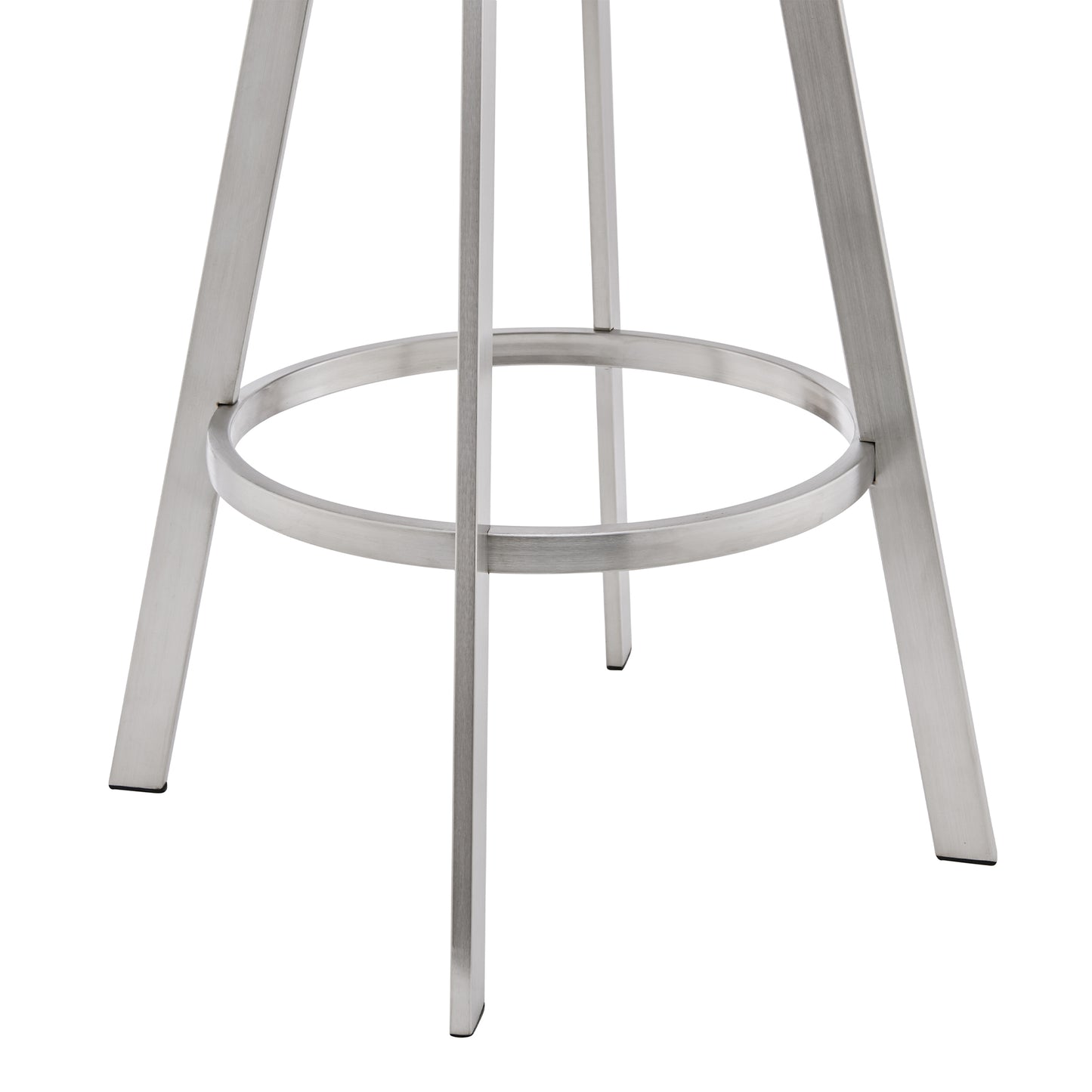 Chelsea 26" Gray Faux Leather and Brushed Stainless Steel Swivel Bar Stool By Armen Living | Bar Stools | Modishstore - 7