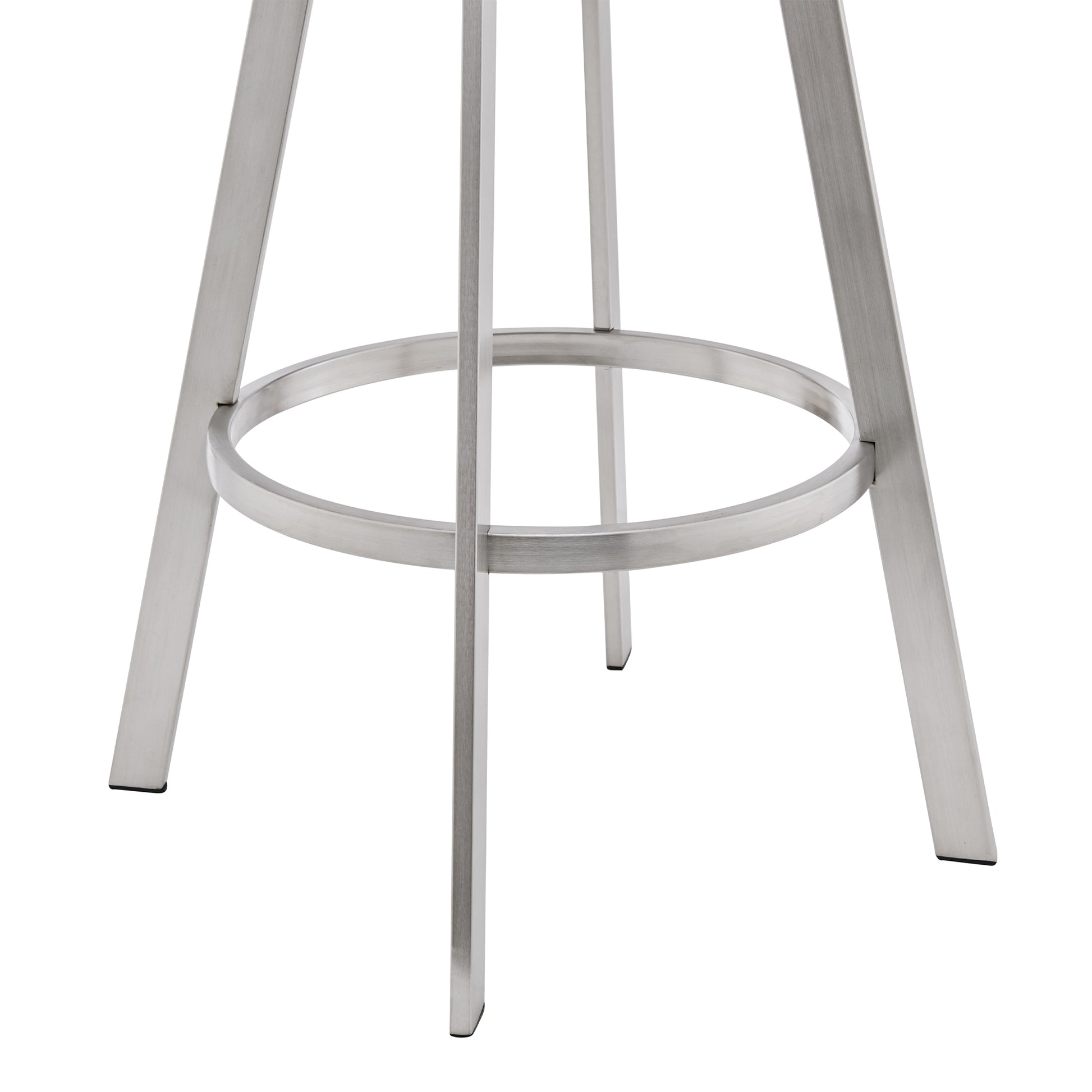 Chelsea 30" Gray Faux Leather and Brushed Stainless Steel Swivel Bar Stool By Armen Living | Bar Stools | Modishstore - 7