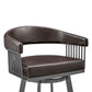 Chelsea 26" Counter Height Swivel Bar Stool in Java Brown Finish and Chocolate Faux Leather By Armen Living | Bar Stools | Modishstore - 7