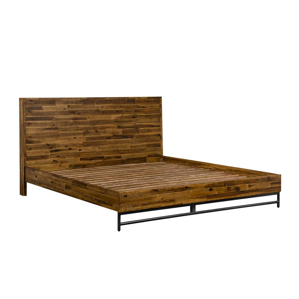 Cusco Rustic Acacia Platform King Bed By Armen Living | Beds | Modishstore - 4