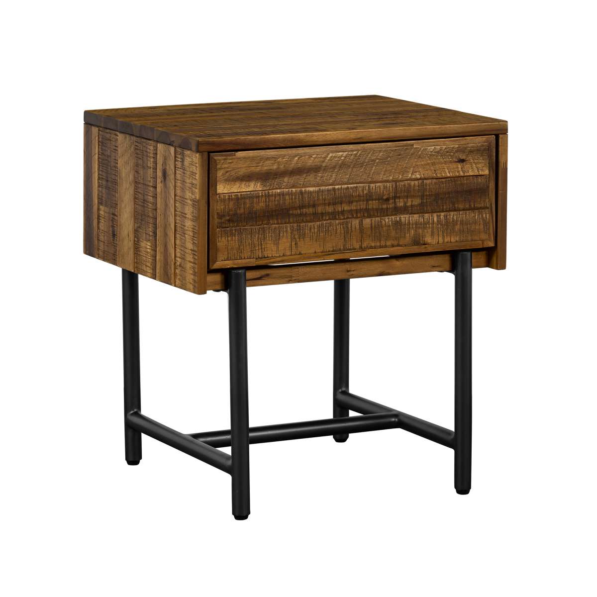 Cusco Rustic Acacia Single Drawer Night stand By Armen Living | Nightstands | Modishstore - 3