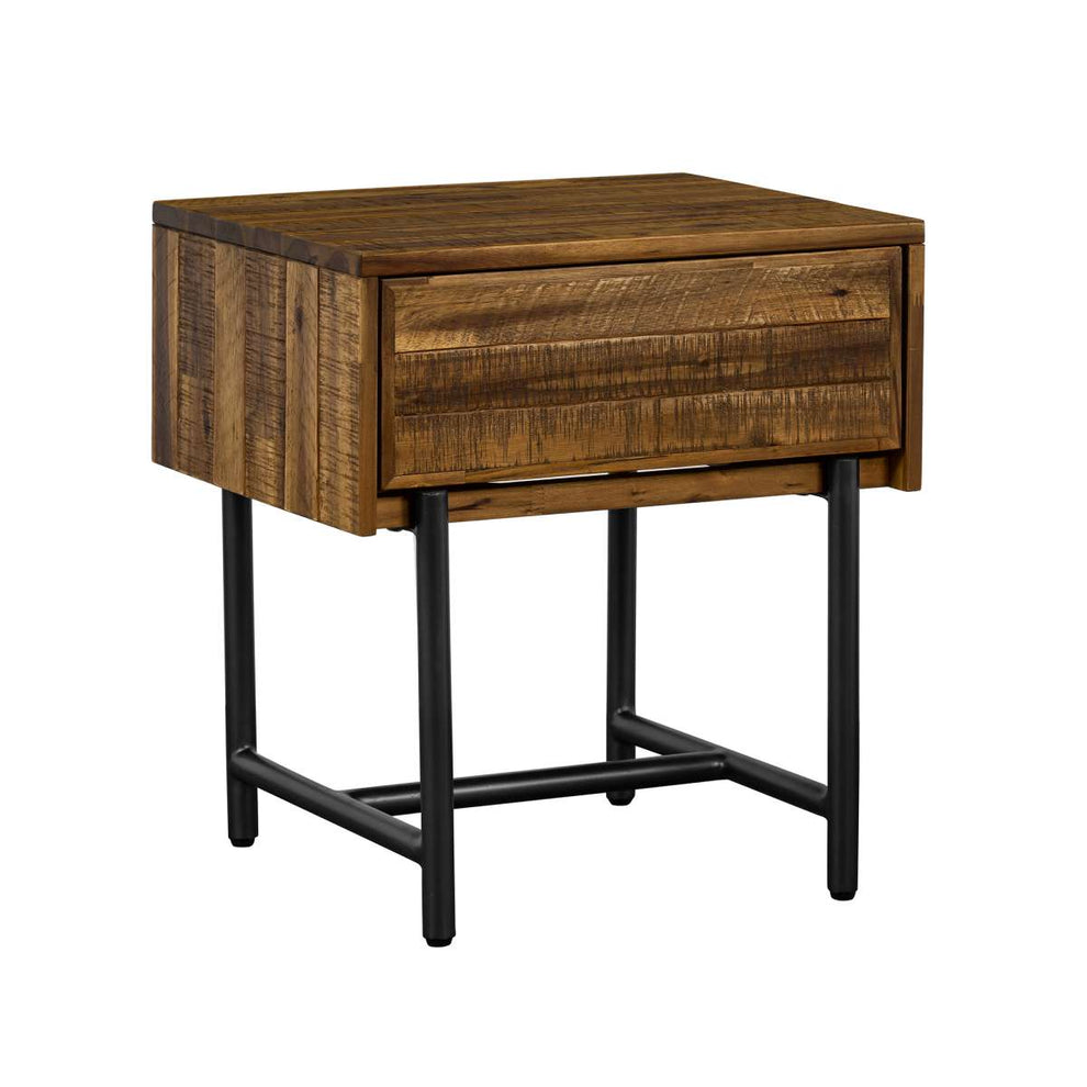 Cusco Rustic Acacia Single Drawer Night stand By Armen Living | Nightstands | Modishstore - 3