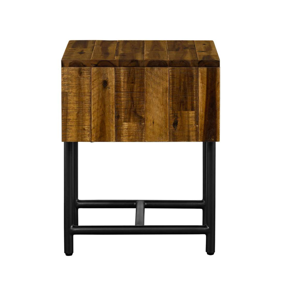 Cusco Rustic Acacia Single Drawer Night stand By Armen Living | Nightstands | Modishstore - 4