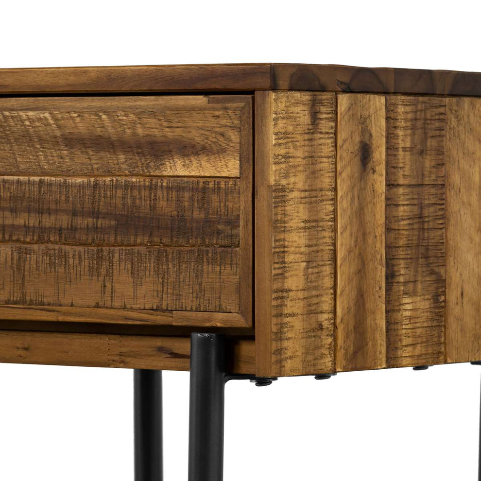 Cusco Rustic Acacia Single Drawer Night stand By Armen Living | Nightstands | Modishstore - 8