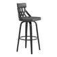 Crux 30" Swivel Bar Stool in Gray Faux Leather and Black Wood By Armen Living | Bar Stools | Modishstore