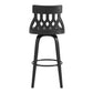 Crux 30" Swivel Bar Stool in Gray Faux Leather and Black Wood By Armen Living | Bar Stools | Modishstore - 4