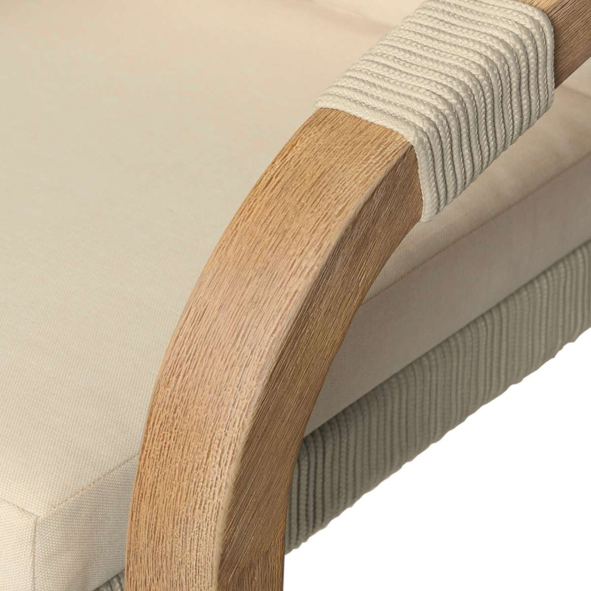 Cypress Outdoor Patio Chair in Blonde Eucalyptus Wood and Light Gray Rope with Ivory Olefin Cushions By Armen Living | Outdoor Chairs | Modishstore - 7