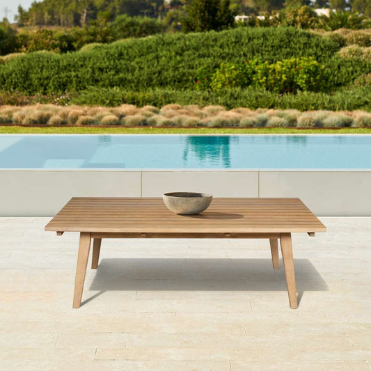 Cypress Outdoor Patio Coffee Table in Blonde Eucalyptus Wood By Armen Living | Outdoor Tables | Modishstore