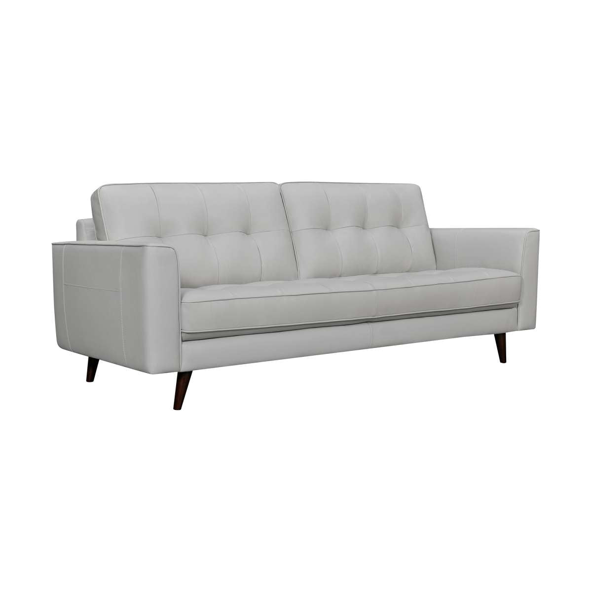 Daeson 86" Mid-Century Modern Dove Gray Genuine Leather Square Arm Sofa By Armen Living | Sofas |  Modishstore  - 7