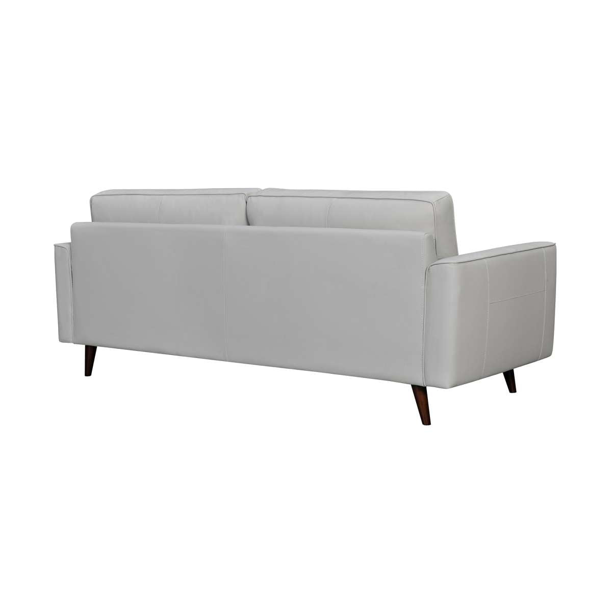 Daeson 86" Mid-Century Modern Dove Gray Genuine Leather Square Arm Sofa By Armen Living | Sofas |  Modishstore  - 8