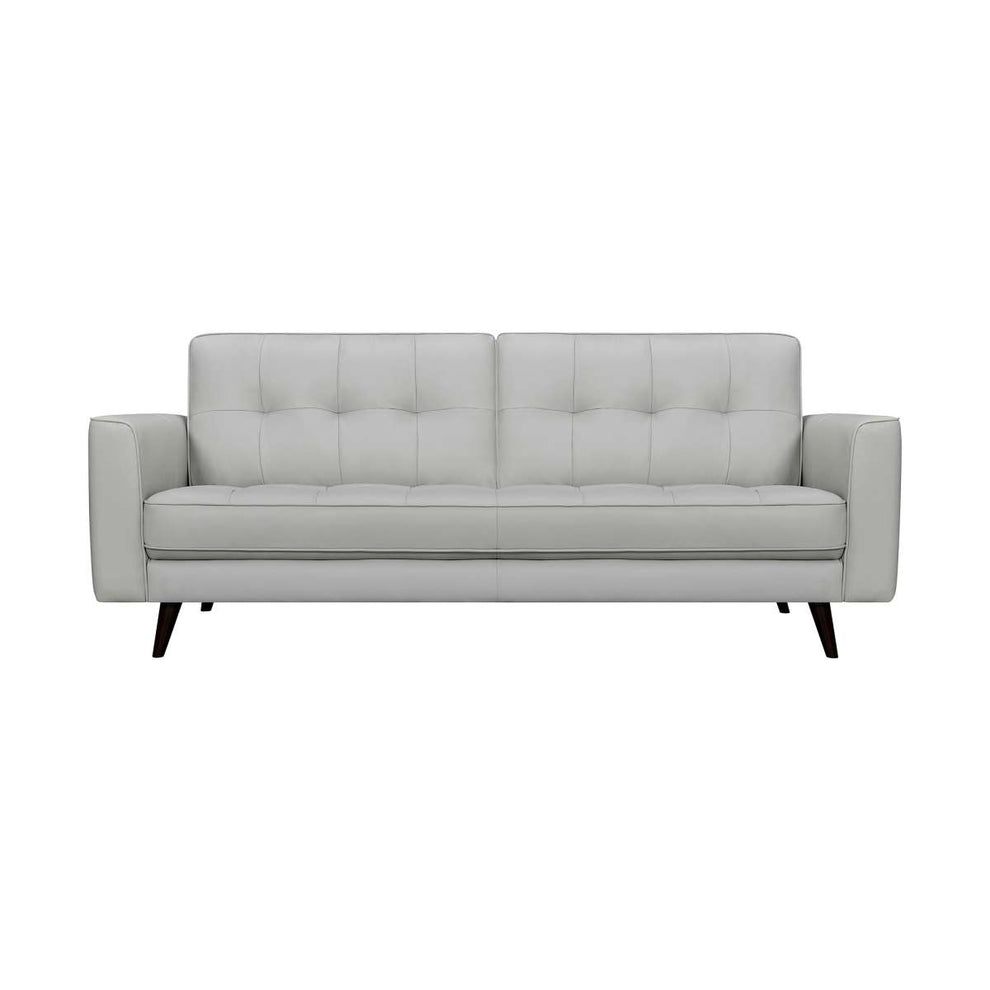Daeson 86" Mid-Century Modern Dove Gray Genuine Leather Square Arm Sofa By Armen Living | Sofas |  Modishstore  - 6