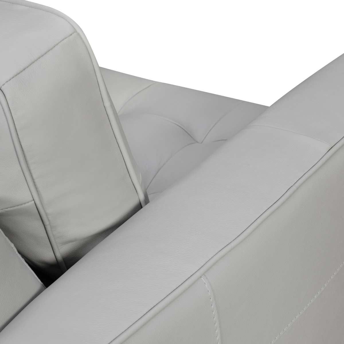 Daeson 86" Mid-Century Modern Dove Gray Genuine Leather Square Arm Sofa By Armen Living | Sofas |  Modishstore  - 3