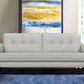 Daeson 86" Mid-Century Modern Dove Gray Genuine Leather Square Arm Sofa By Armen Living | Sofas |  Modishstore 