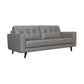 Daeson 86" Mid-Century Modern Gray Genuine Leather Square Arm Sofa By Armen Living | Sofas |  Modishstore  - 6